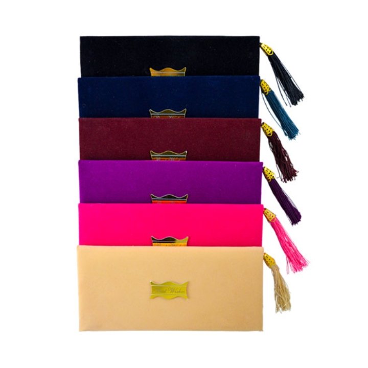 پاکت پول مخمل منگوله دار ( بسته ۱۲ عددی )