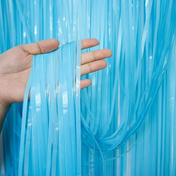 پرده پاستیلی چسب دار آبی