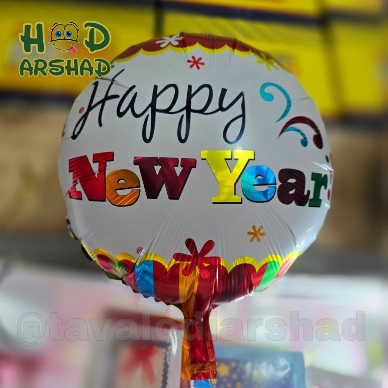 بادکنک فویلی گرد happy new year 