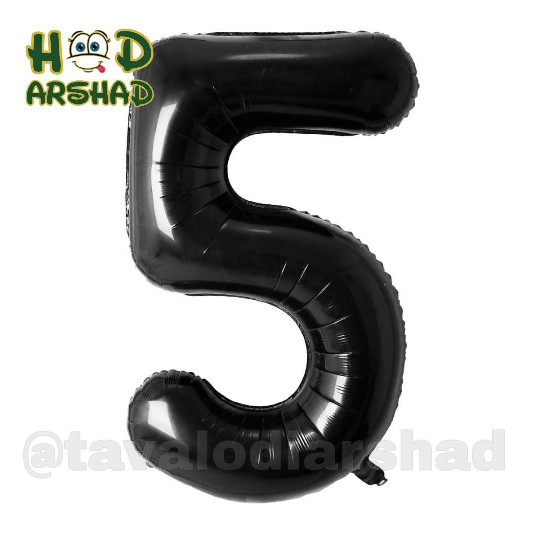 بادکنک فویلی عدد 5  مشکی 26 اینچ