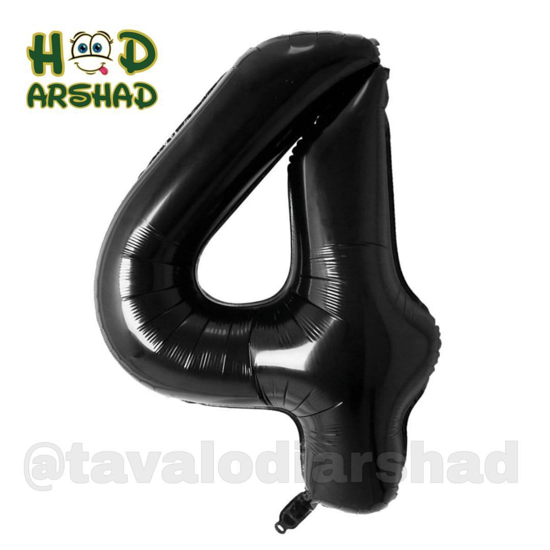 بادکنک فویلی عدد 4مشکی 26 اینچ
