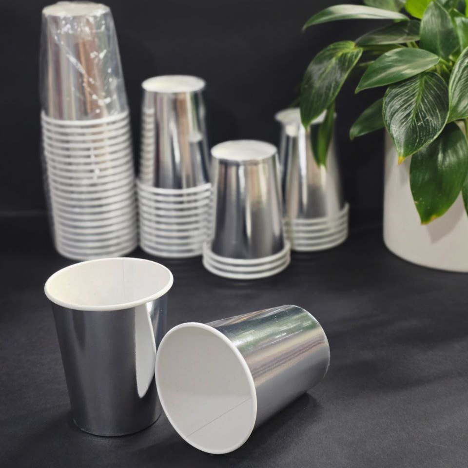 لیوان متالایز نقره ای