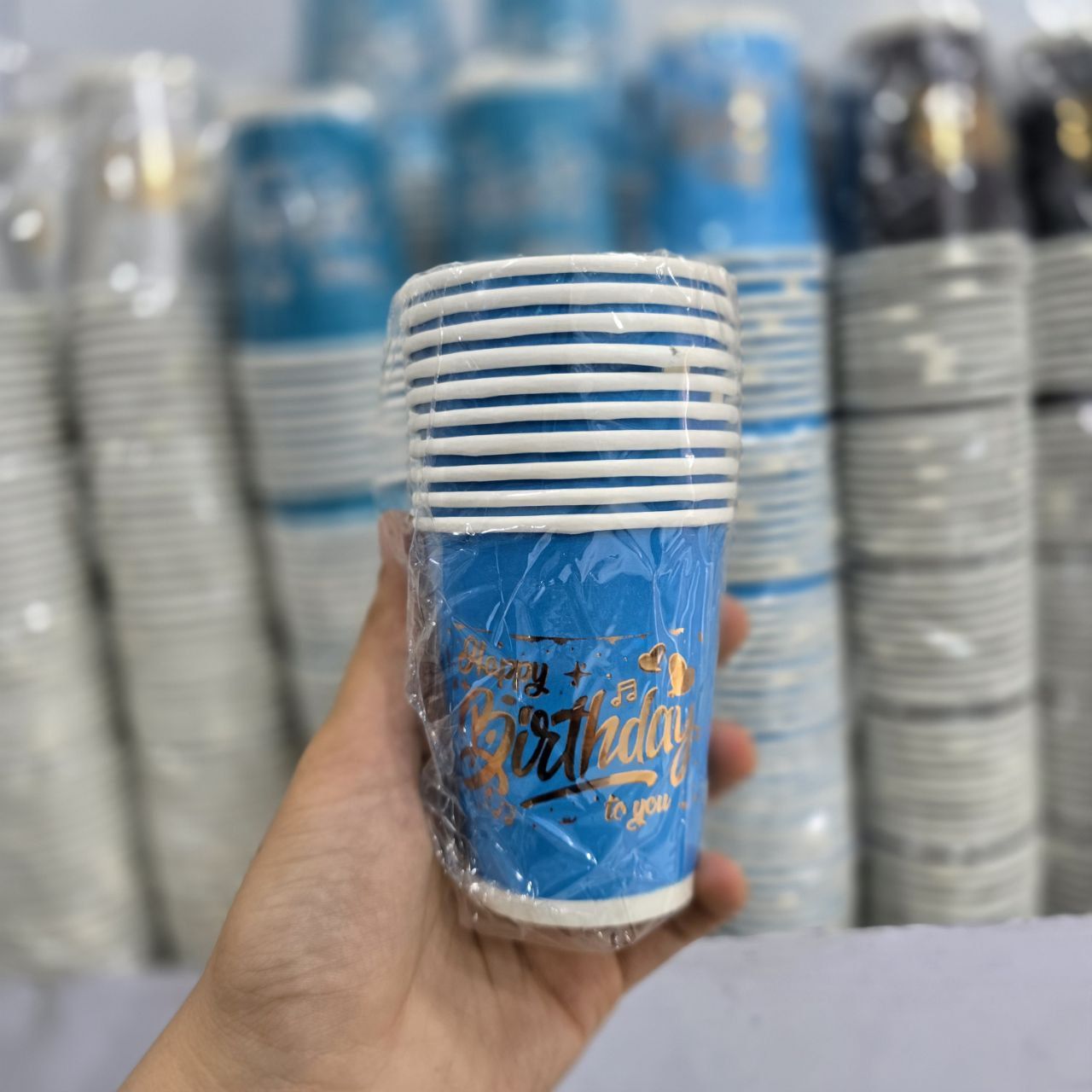 لیوان پاستیلی طلاکوب آبی