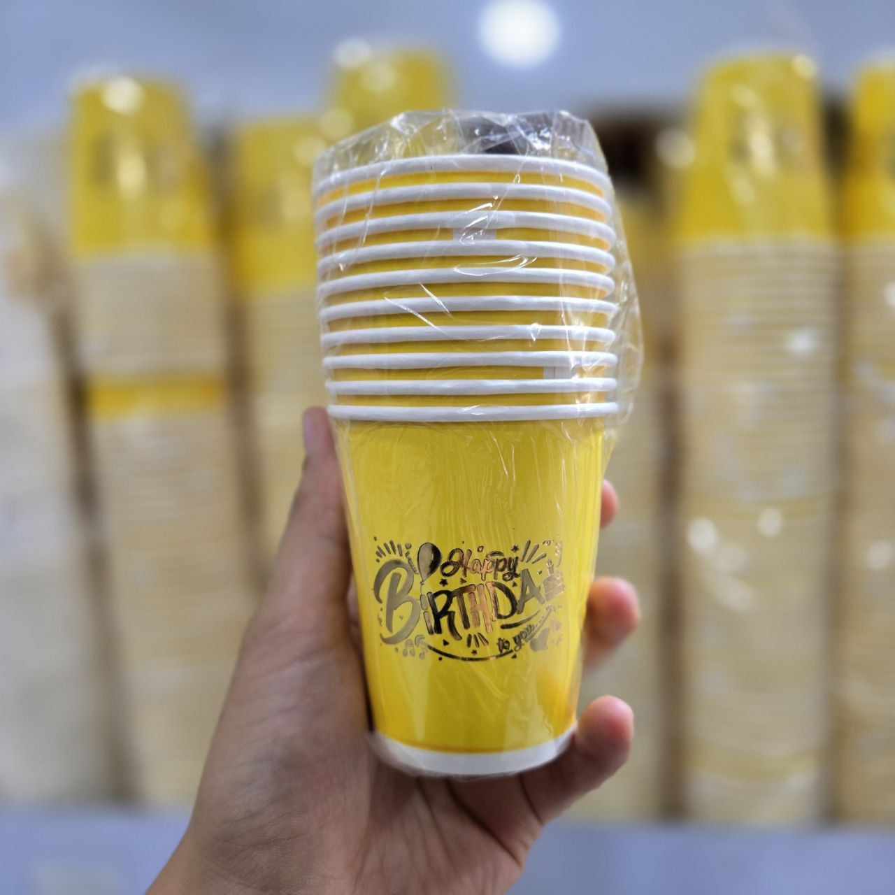 لیوان پاستیلی طلاکوب زرد