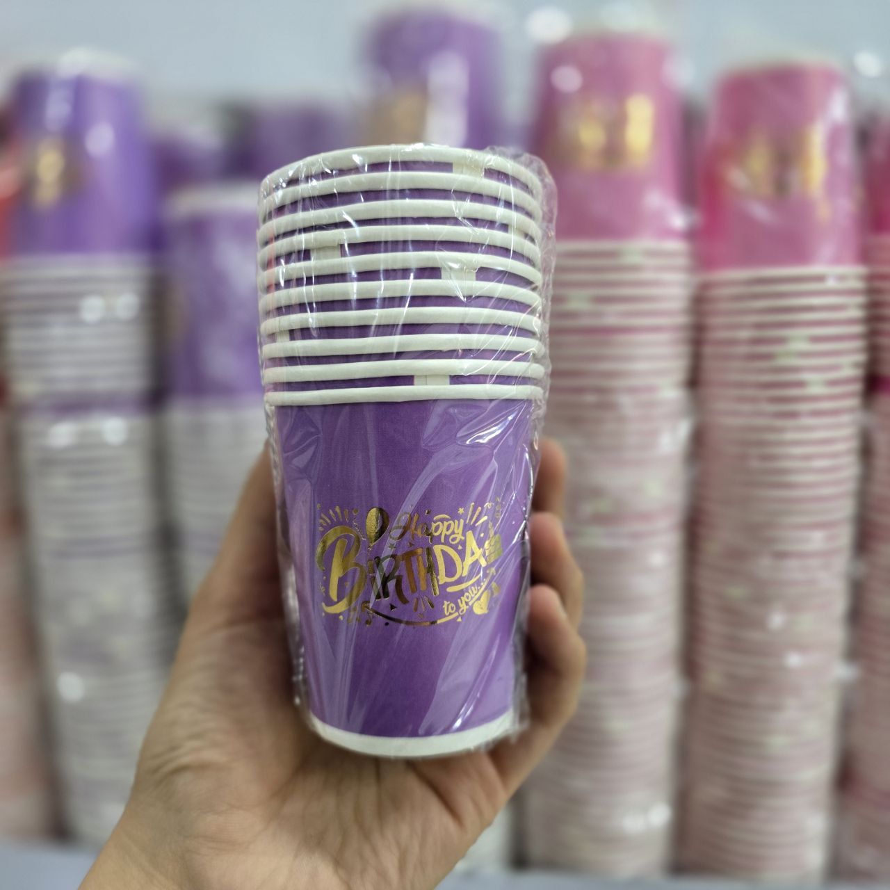 لیوان پاستیلی طلاکوب بنفش