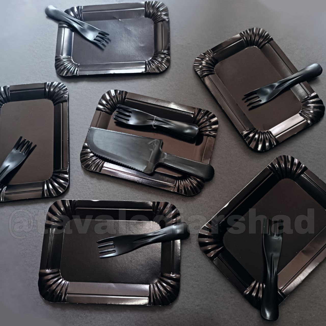 ست کیک خوری پاستیلی مشکی 