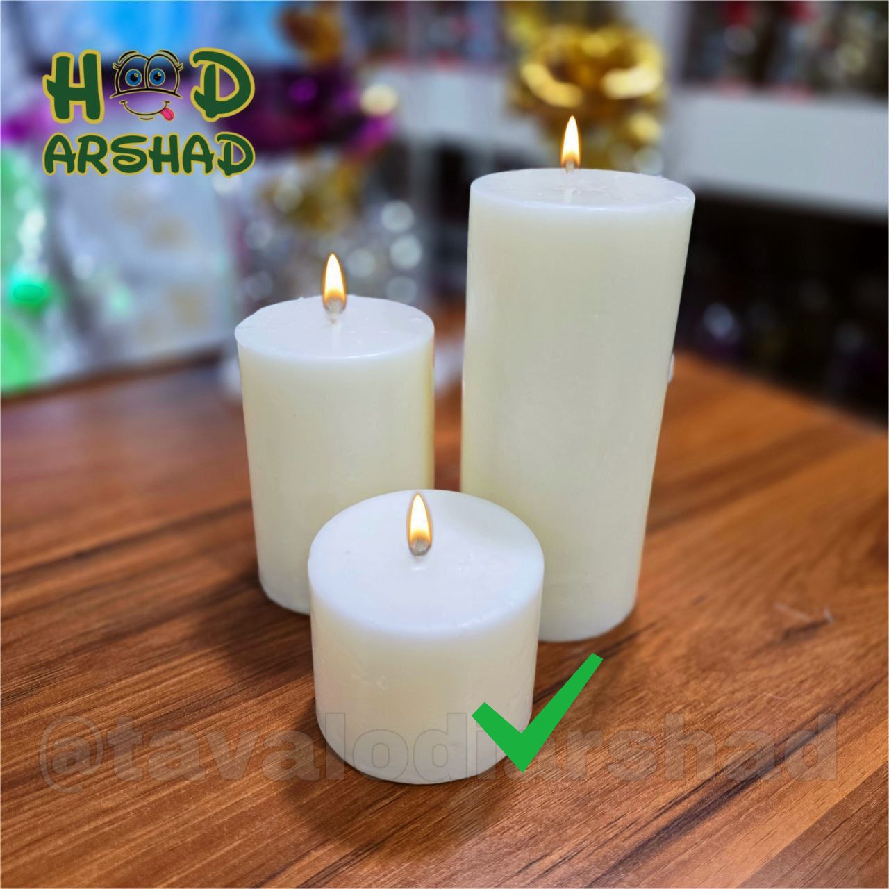 شمع استوانه سفید سایز کوچک (کد2)