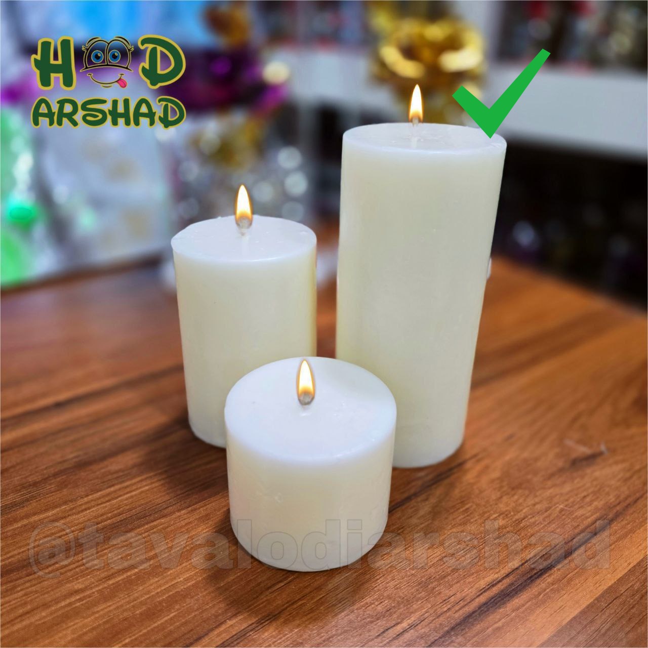 شمع استوانه سفید سایز بزرگ (کد6)
