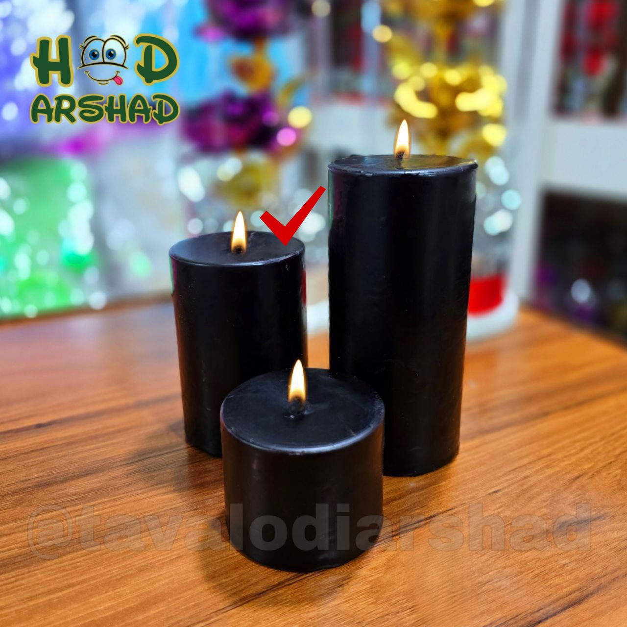 شمع استوانه مشکی سایز متوسط(کد4)