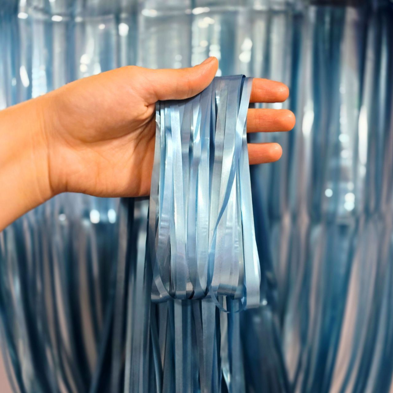 پرده نود پاستیلی آبی